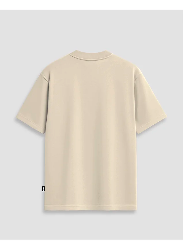 Camiseta Oversized Bege - Costas